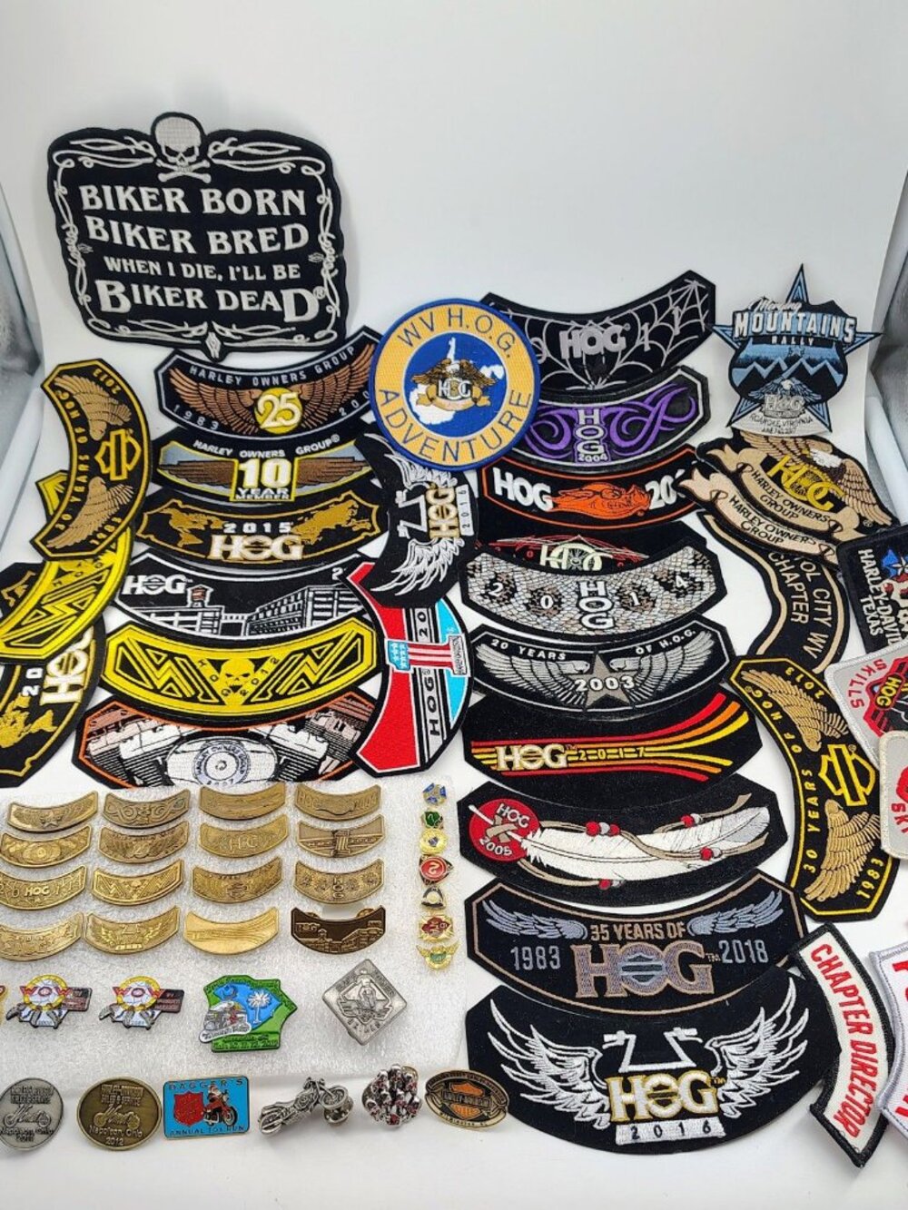 Large Lot Harley-Davidson H.O.G. Patches Pins Badges Biker Vintage